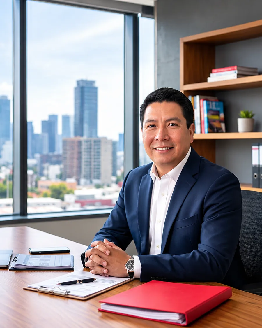 Jaime Luciano, agente inmobiliario Certificado SEP - AMPI de Keller Williams México, en su oficina en CDMX